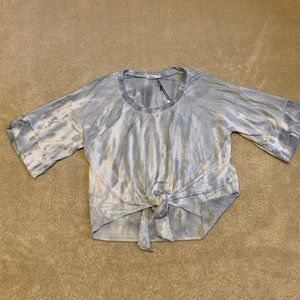 NWT Red Haute Tie Dye Slouchy Crew Neck Twist Tie Tee Shirt Size L